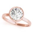 14kt Rose Gold Bezel-Set Solitaire Engagement Ring Setting Cheap