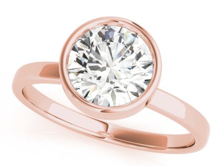 14kt Rose Gold Bezel-Set Solitaire Engagement Ring Setting Cheap