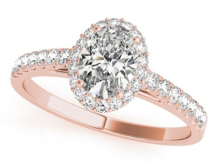 14kt Rose Gold Oval Halo Engagement Ring Setting Cheap