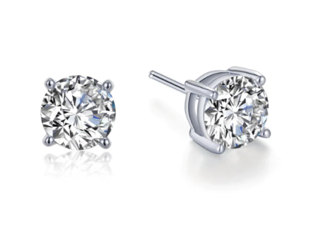 Lafonn 3 CTW Solitaire Stud Earrings (White) Fashion