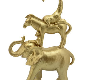 Gold Stacking Animals Sculpture Supply