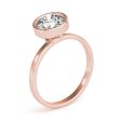 14kt Rose Gold Bezel-Set Solitaire Engagement Ring Setting Cheap