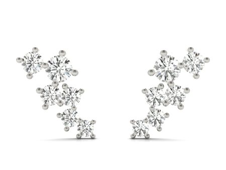 14kt White Gold Diamond Ear Climbers (.25 ctw) Discount