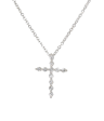 14kt White Gold Tiny Diamond Cross Pendant (.16 ctw) Online Hot Sale