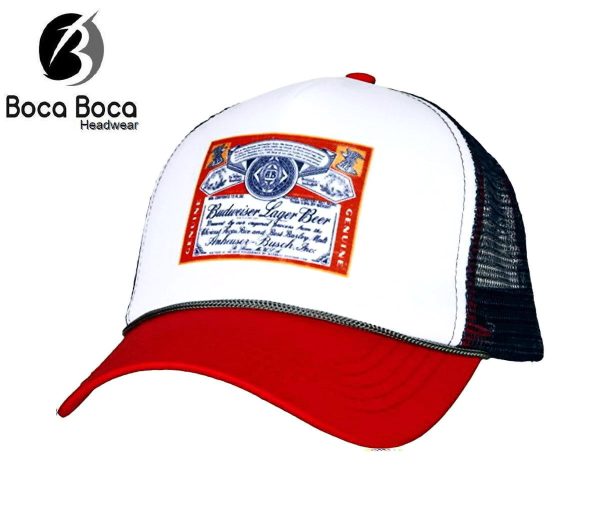 Budweiser Label Red White & Blue Trucker H3 Hat Cap Sale