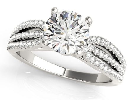 14kt White Gold Triple Row Engagement Ring Setting Online