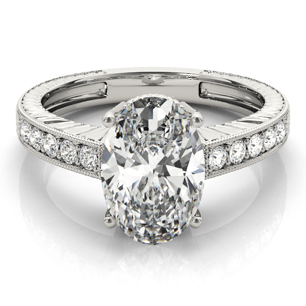 18kt White Gold Vintage-Inspired Engagement Ring Setting Online