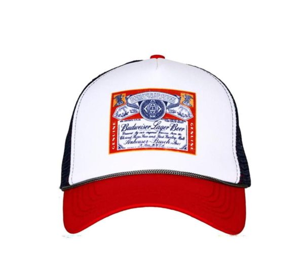 Budweiser Label Red White & Blue Trucker H3 Hat Cap Sale