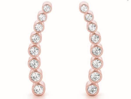 18kt Rose Gold Bezel-Set Diamond Ear Climbers (.33 ctw) Online Hot Sale