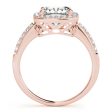 14kt Rose Gold Cushion Cut Halo Engagement Ring Setting Online