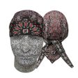 Headwrap DANBANNA Black & Red Paisley Du-Rag Doo Rag Skull Cap Bandana Fashion