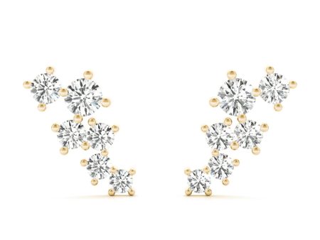 14kt Yellow Gold Diamond Ear Climbers (.25 ctw) Sale