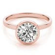 14kt Rose Gold Bezel-Set Solitaire Engagement Ring Setting Cheap