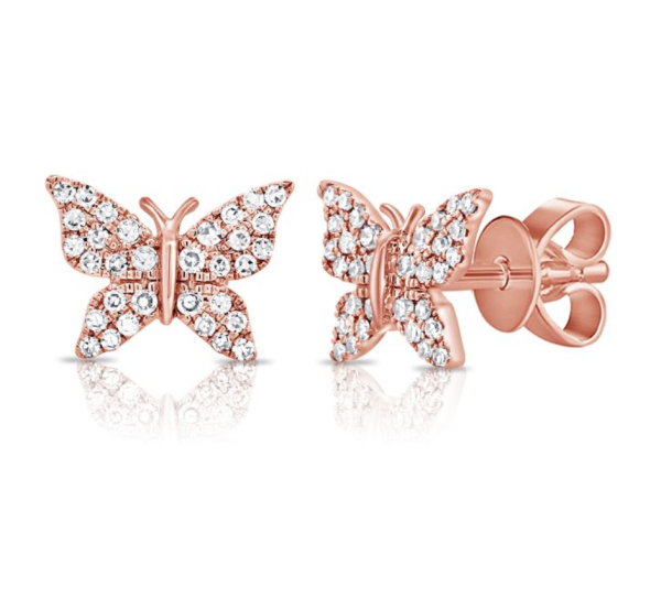 14k Gold Diamond Classic Butterfly Studs Online Sale