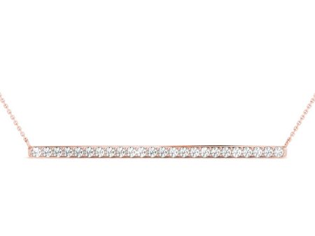 14kt Rose Gold Diamond Bar Pendant (.63 ctw) Discount