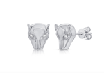 14k Gold Diamond Fierce Panther Studs on Sale