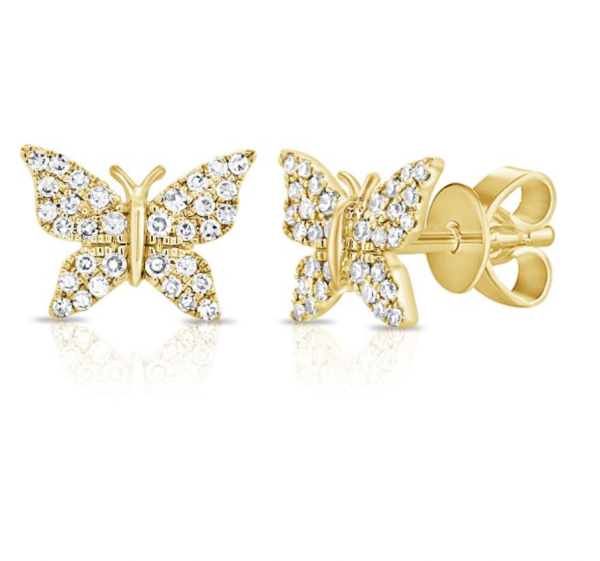 14k Gold Diamond Classic Butterfly Studs Online Sale