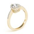 14kt Yellow Gold Pear-Shaped Halo Engagement Ring Setting Supply