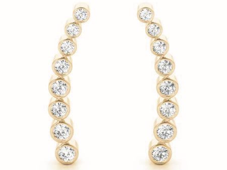 18kt Yellow Gold Bezel-Set Diamond Ear Climbers (.33 ctw) For Discount