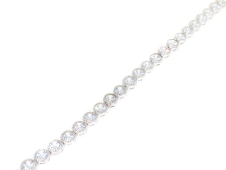 Sterling Silver Milgrain CZ Tennis Bracelet Cheap