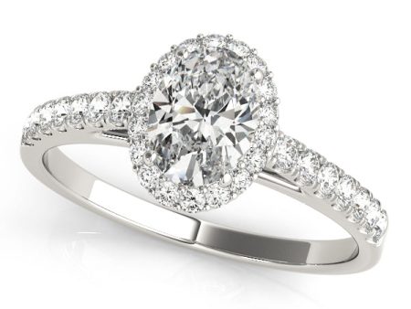 14kt White Gold Oval Halo Engagement Ring Setting Online Hot Sale