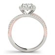 14kt White & Rose Gold Square Halo Engagement Ring Setting For Discount