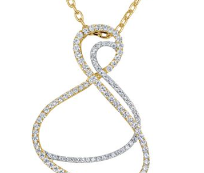 18kt Two Tone Diamond Abstract Pendant (.84 ctw) Online