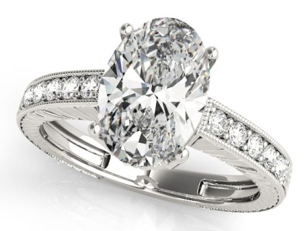 18kt White Gold Vintage-Inspired Engagement Ring Setting Online