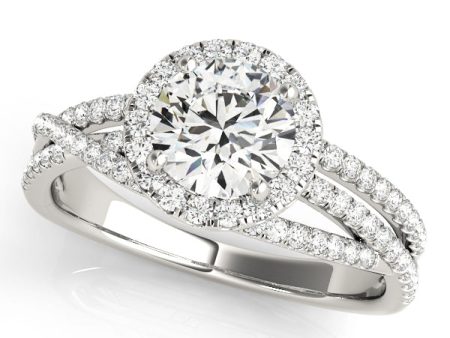 14kt White Gold Multi-Row Halo Engagement Ring Setting Online Hot Sale