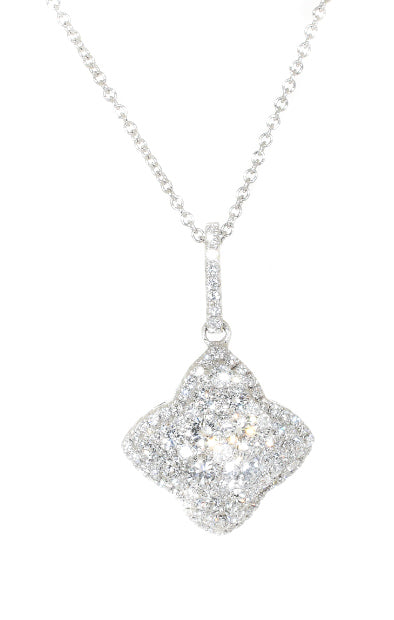 14kt White Gold Diamond Dome Pendant (1.12 ctw) Hot on Sale