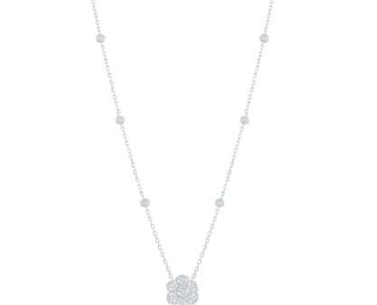 14kt White Gold Diamond Cluster Necklace (1.82 ctw) Discount