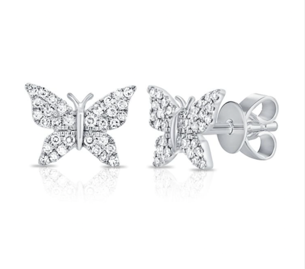 14k Gold Diamond Classic Butterfly Studs Online Sale