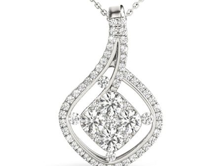 18kt White Gold Diamond Fashion Pendant (3 4 ctw) For Discount