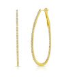 14k Gold and Diamond Oval Shape Hoops For Discount