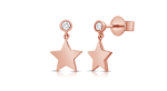 14k Gold Diamond Hanging Star Earrings For Discount