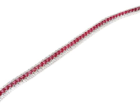 Sterling Silver Pink CZ Tennis Bracelet Sale