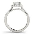 Platinum Princess Cut Halo Engagement Ring Setting Cheap