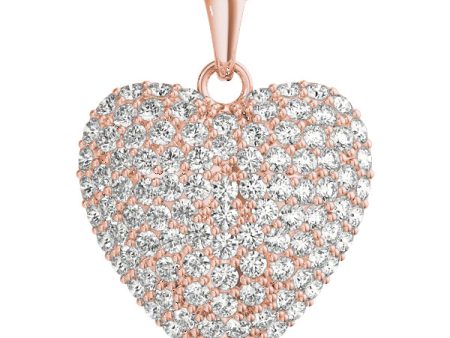 14kt Rose Gold Diamond Heart Pendant (1 ctw) Hot on Sale