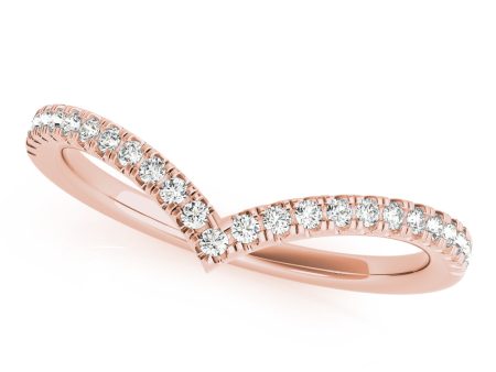 18kt Rose Gold Diamond Chevron Band (.20 ctw) For Sale