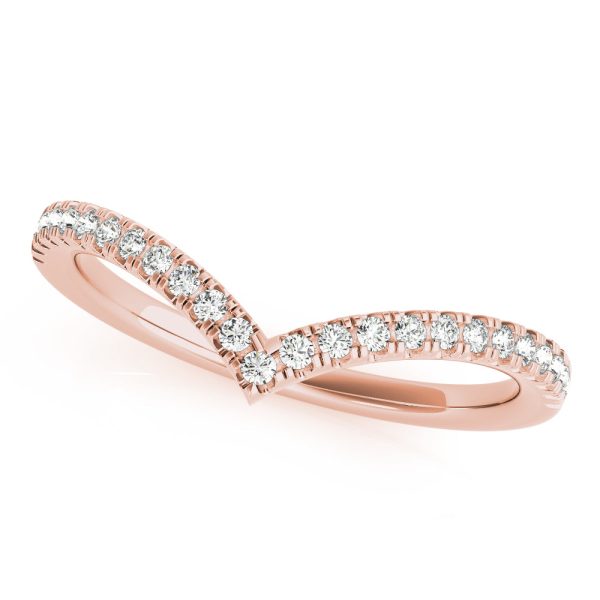 18kt Rose Gold Diamond Chevron Band (.20 ctw) For Sale