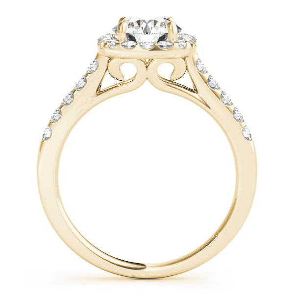 18kt Yellow Gold Square Halo Engagement Ring Setting Hot on Sale