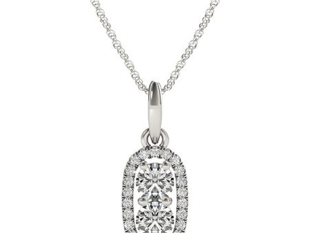 14kt White Gold Two-Stone Diamond Pendant (1 ctw) Online