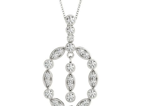 14kt White Gold Diamond Fashion Pendant (.63 ctw) Supply