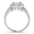 14kt White Gold Cushion Cut Halo Engagement Ring Setting Sale