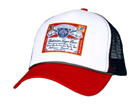 Budweiser Label Red White & Blue Trucker H3 Hat Cap Sale