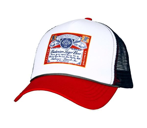 Budweiser Label Red White & Blue Trucker H3 Hat Cap Sale