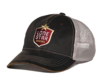 Lone Star Brewing Company Dark Brown & Putty Mesh Beer Hat Outdoor Cap Hot on Sale