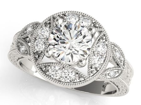 Platinum Vintage-Inspired Engagement Ring Setting Hot on Sale