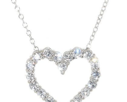 14kt White Gold Diamond Heart Pendant (1.40 ctw) For Discount