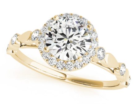 18kt Yellow Gold Halo Engagement Ring Setting Hot on Sale